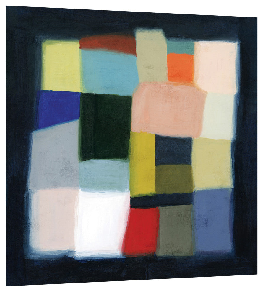 "Chromatic Cube II" Frameless Free Floating Printed Tempered Glass Wall Art