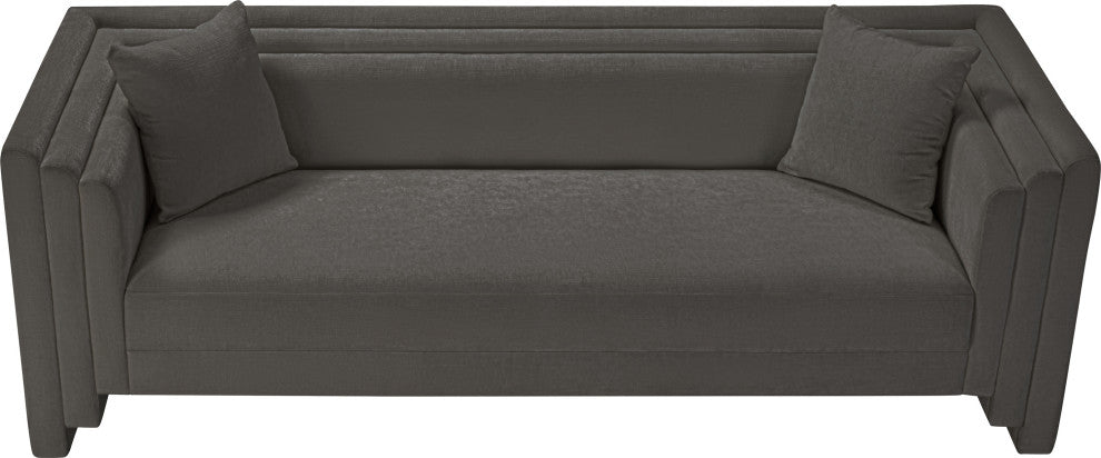Everett Upholstered Sofa, Grey, Chenille Fabric