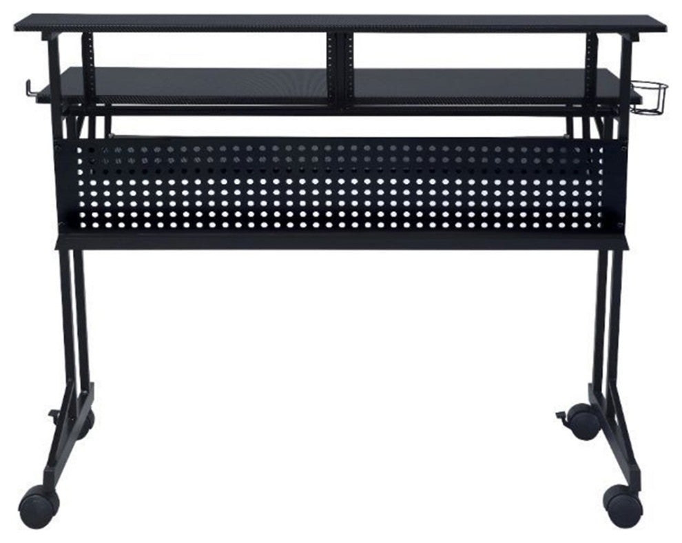 Rectangular Music Desk With Wheels, Black