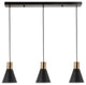 Apollo Metal LED Pendant, Black, Brass Gold, Black/Brass Gold, Width: 33.50"