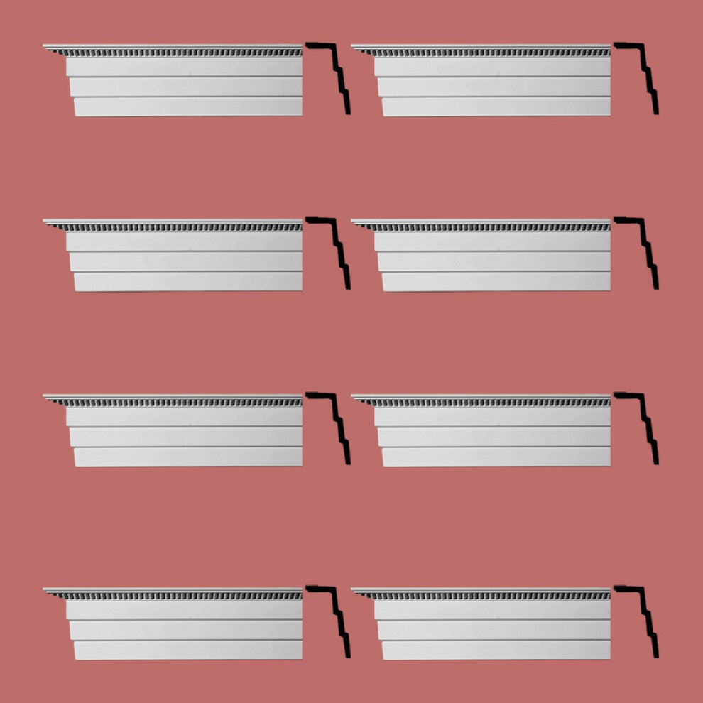 Cornice White Urethane Barrington Ornate Design 8 Pieces Totaling 752" Length