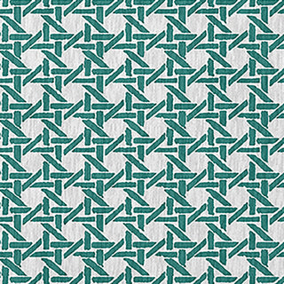 Rattan Geometric Rug, Desert Turquoise, 4'x6'