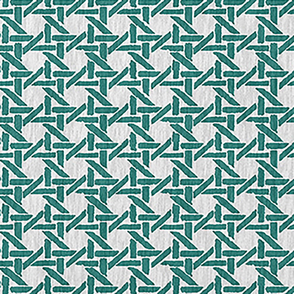 Rattan Geometric Rug, Desert Turquoise, 4'x6'