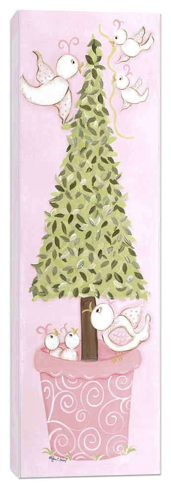 Bird Topiary Stretched Canvas