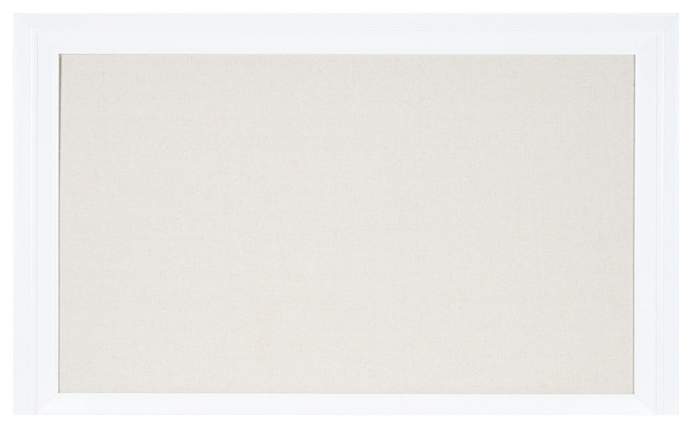 Whitley Framed Linen Fabric Pinboard, White/Natural 29.5x45.5