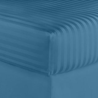 600 Thread Count 100% Cotton Stripe Sheet Set, Teal, California King