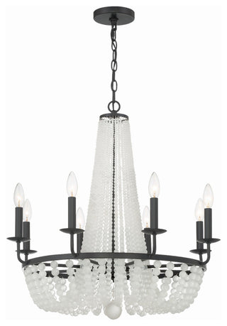 Crystorama Lighting Group BLA-10668 Bella 8 Light 26"W Beaded - Matte Black