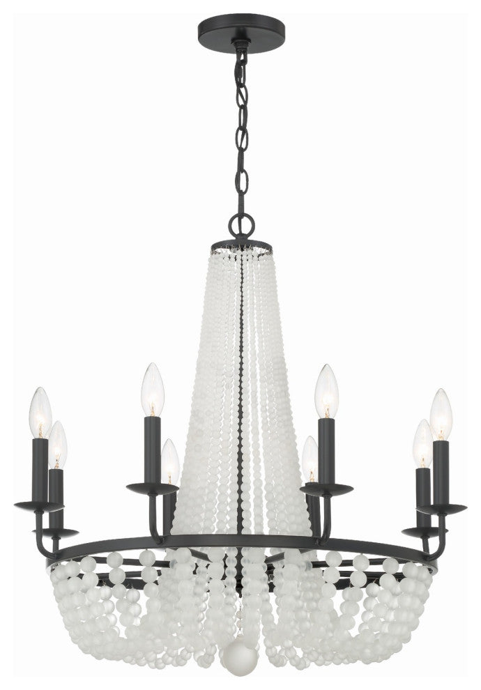 Crystorama Lighting Group BLA-10668 Bella 8 Light 26"W Beaded - Matte Black