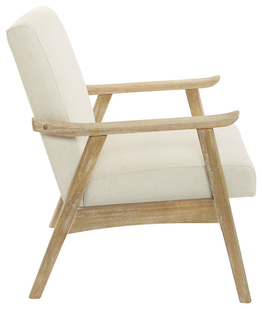 Weldon Chair in Klein Azure Fabric with Brushed Finished Frame, Linen