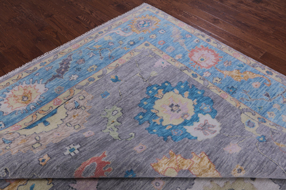 Turkish Oushak Handmade Wool Rug 10' 4" X 14' 1" - Q13313