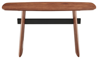 Folke Console Table, Walnut With Matte Black Cross Bar