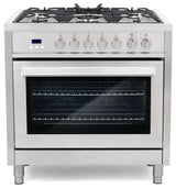 36 in. Stellar Collection 3.8 cu. ft. Dual Fuel Range, 5 Burner, Convection Oven