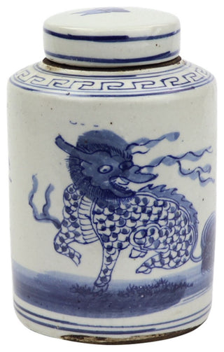 Blue & White Mini Tea Jar Kirin