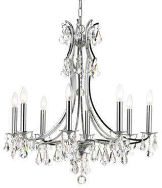 Crystorama 5938-CH-CL-MWP Cedar 8-Light Polished Chrome Chandelier