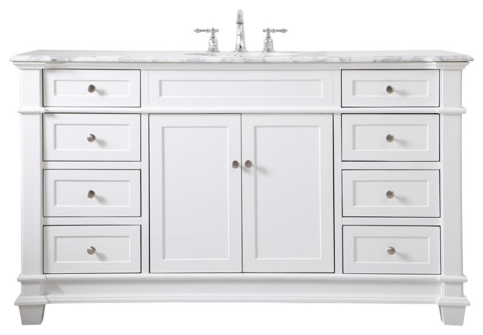Weston Single Bathroom Vanity Set, White, 60
