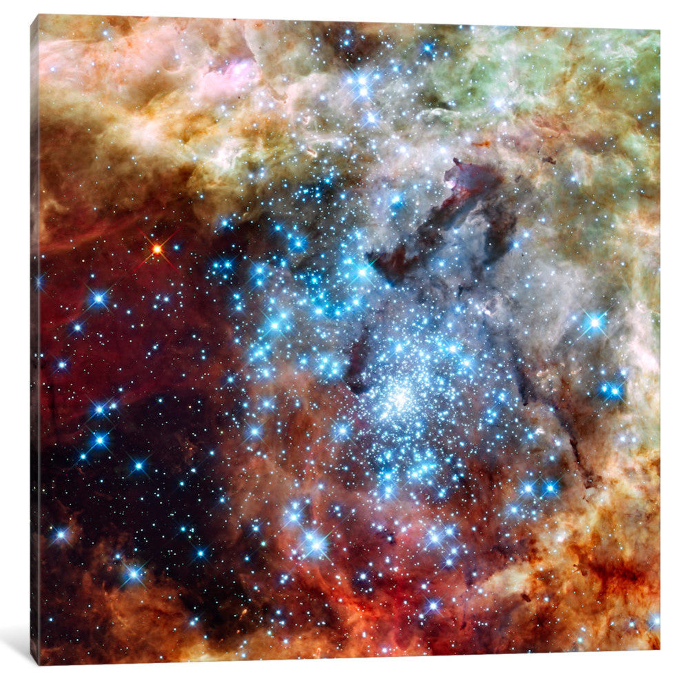 "Star Cluster On Collision Course " Wrapped Canvas Print, 26x26x1.5