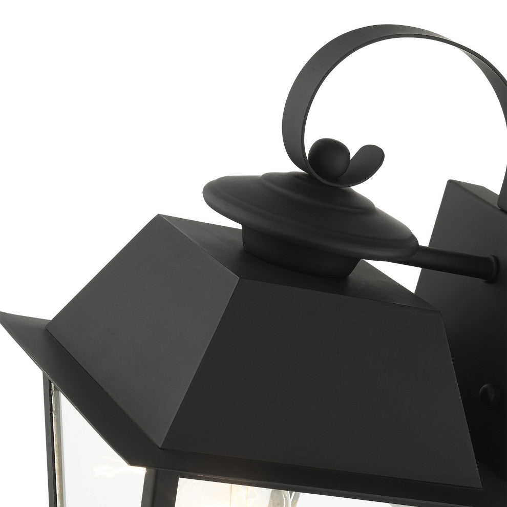Black Classic, Colonial, Historical, Timeless Outdoor Wall Lantern
