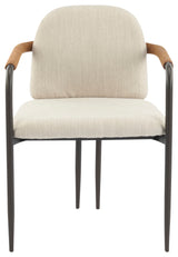 GDF Studio Modern Dining Chair With Iron Frame, Set of 2, Espresso/Beige