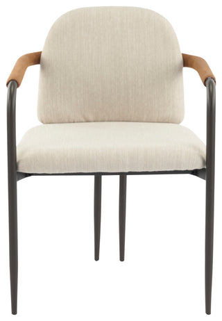 GDF Studio Modern Dining Chair With Iron Frame, Set of 2, Espresso/Beige
