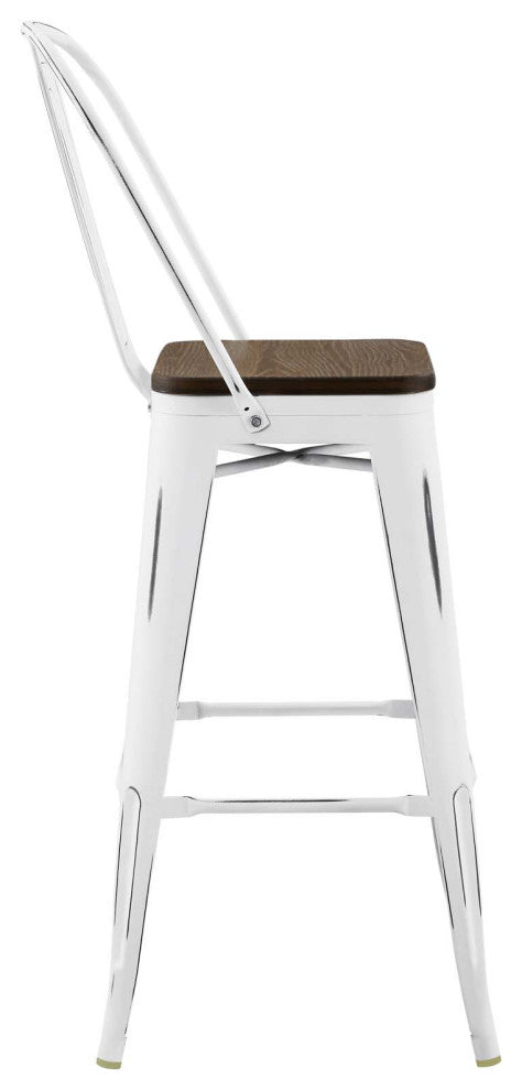 Promenade Bar Stool Metal Set of 2-White