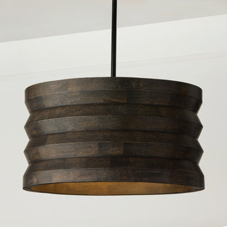 Capital Lighting 354041 Dunn 4 Light 22"W Wood Pendant - Espresso Stain / Black