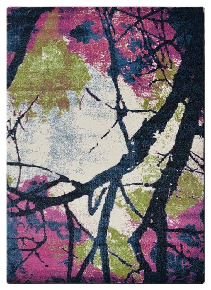MACHINE MADE HEATSET POLYPROPYLENE AREA RUGS -Multicolor,Floral Design, [Rectangle] 8'x10'