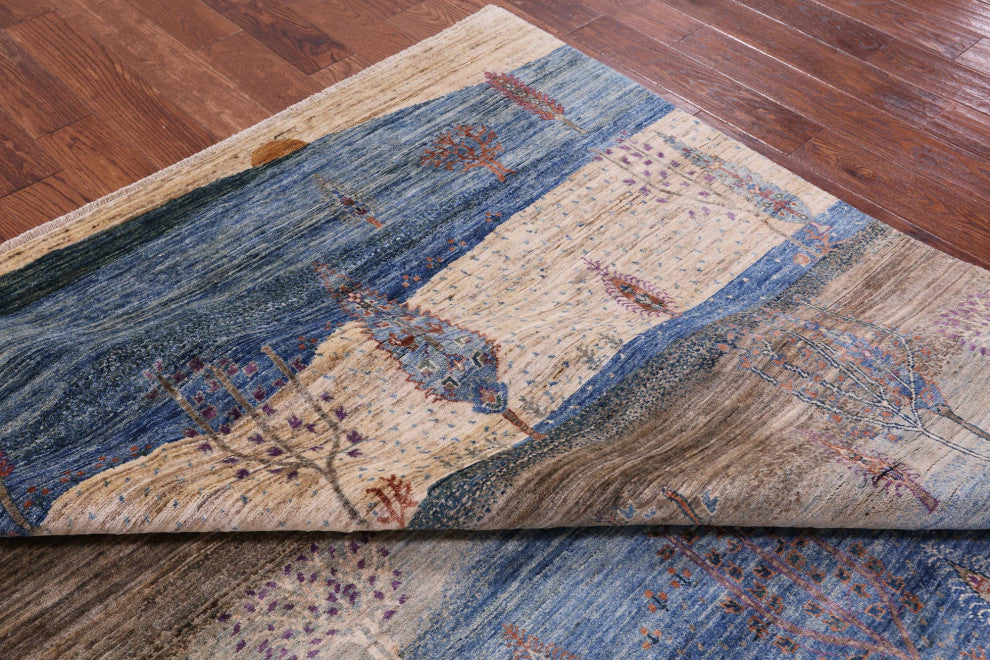 7' 10" X 9' 8" Handmade Persian Gabbeh Tribal Wool Rug Q9678