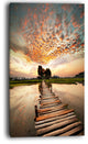 "Makeshift Wooden Pier Over River" Sea Bridge Canvas Wall Artwork, 16"x32"
