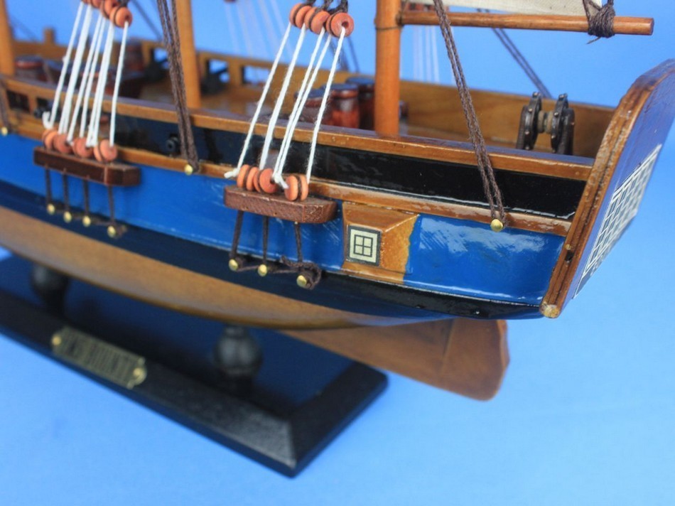 Wooden HMS Endeavour Tall Model Ship, 20"