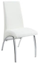 Ophelia White Vinyl and Metal Dining Chairs, Set of 2