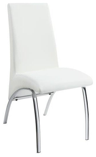 Ophelia White Vinyl and Metal Dining Chairs, Set of 2