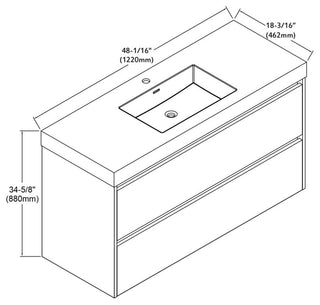 Wright 48" Single Bathroom Vanity Set, Gloss White