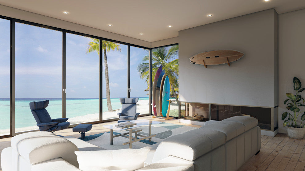 Indoor Vertical Freestanding SURFBOARD RACK | SNOWBOARD RACK | GUITAR RACK, Birch, 4 Boards/Guitars