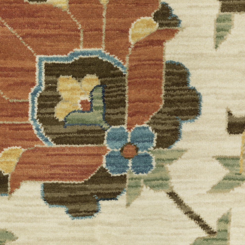 Fabienne Oriental Floral Indoor Area Rug, Ivory, 2'3"x7'6"