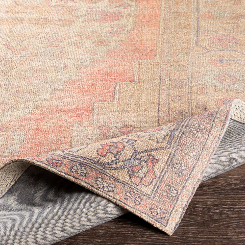 Surya Unique UNQ-2301 7'6"x9'6" Rug, Cream/Denim/Peach/Mint/Wheat