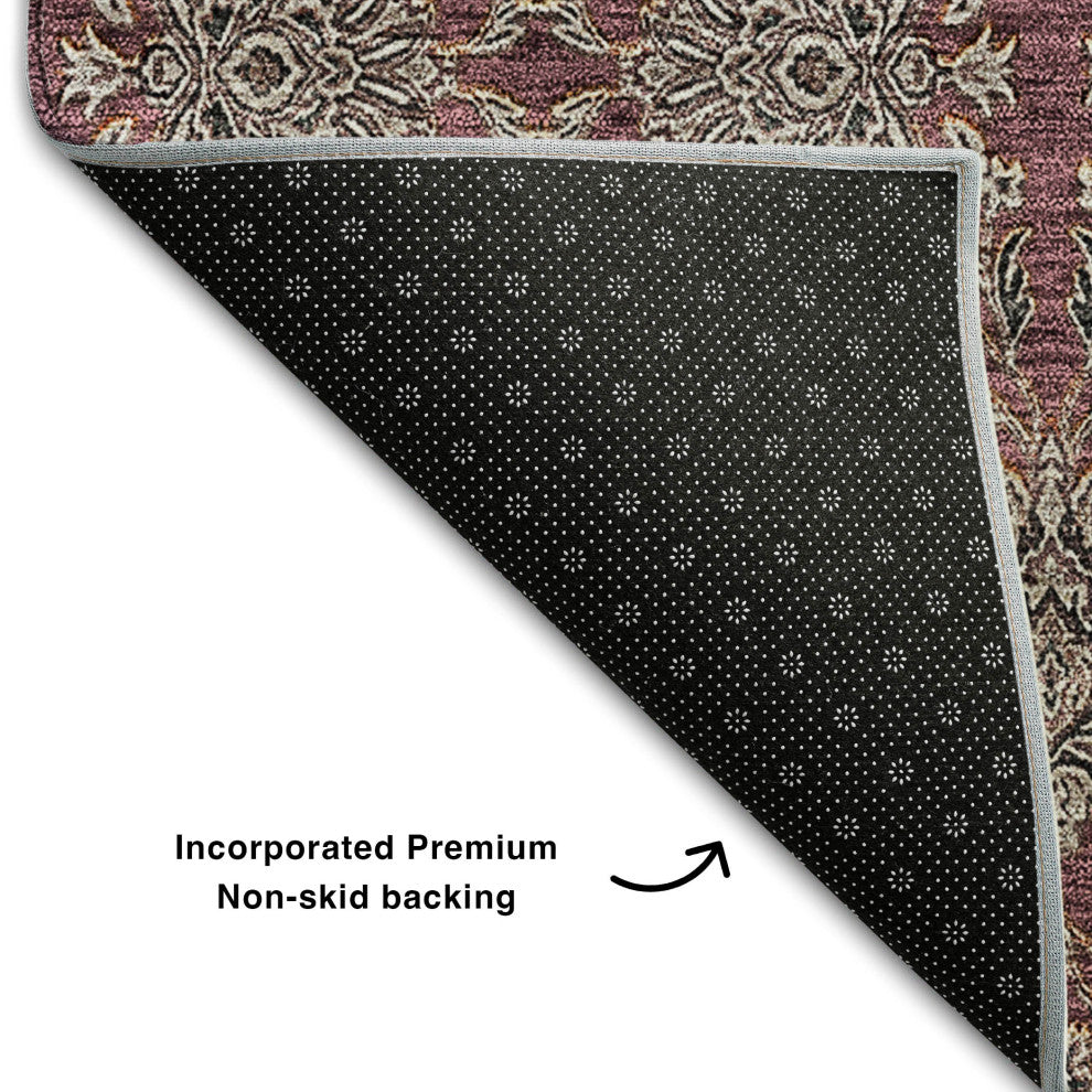 Premium Machine Washable Mayfield AMF702 Merlot 3' x 5' Rug