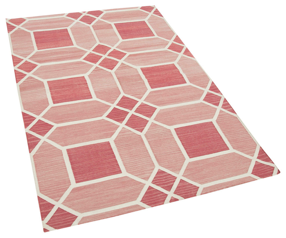 Rug N Carpet - Handmade Wool 3' 7'' x 5' 5'' Modern Design Dhurrie Kilim Rug