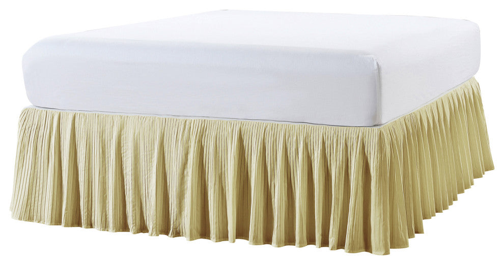 18" Pleated Bed Skirt, Light Green, King