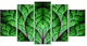 Exotic Green Biological Organism, Contemporary Art on Canvas, 60"x32", 5 Panels