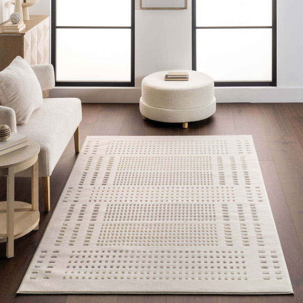 Nuloom Rowyn Geometric Washable Rug, Cream 2' x 3'