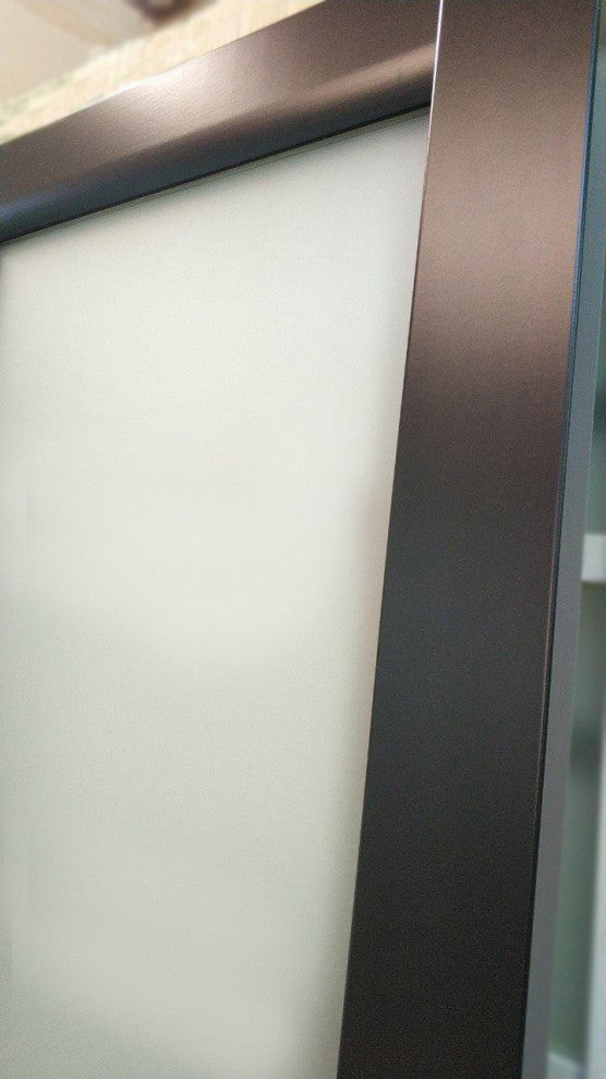 Solid French Door Frosted Glass | Planum 2102 Matte Black | -36 x 96