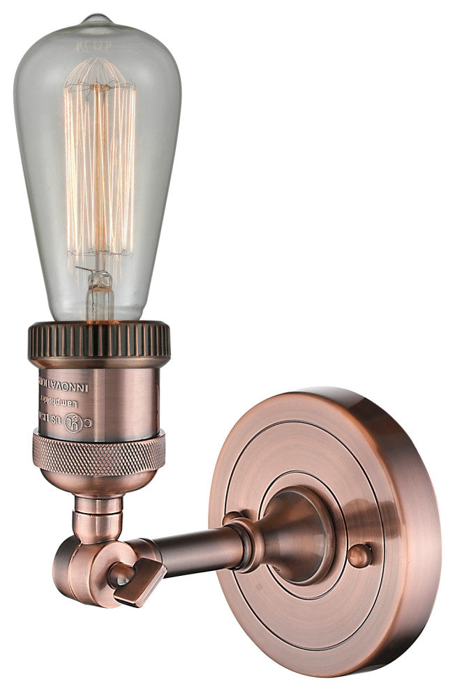 Bare Bulb 1 Light Sconce, Antique Copper