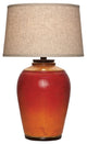 Tuscan Table Lamp With Shade, Light Red Wood