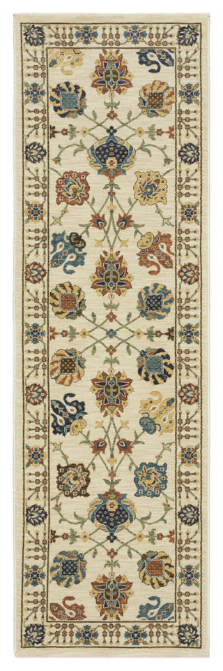 Fabienne Floral Indoor Area Rug, Ivory, 2'3"x7'6"