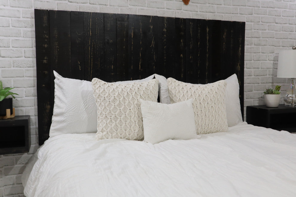 Handcrafted Headboard, Leaner Style, Black, Twin
