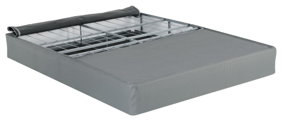 Benzara BM286446 Queen Folding Mattress Foundation Base, Polyester, Metal Frame