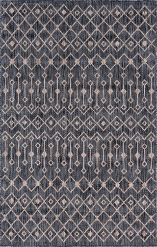 Rug Unique Loom Outdoor Trellis Charcoal Gray Rectangular 4' 0 x 6' 0