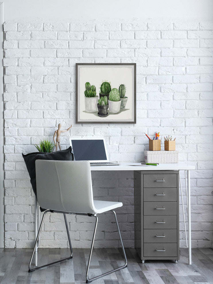 "Pointy Spikes Succulents" Framed Painting Print