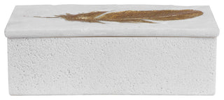 Uttermost 17724 Nephele 4-1/8" Tall Polyresin Boxes - Aged White / Gold