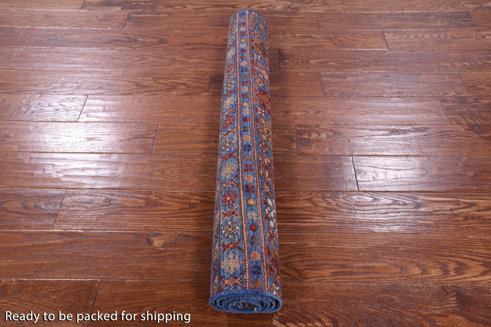 Super Kazak Khorjin Hand-Knotted Wool Rug 3' 5" X 5' 1" Q10103